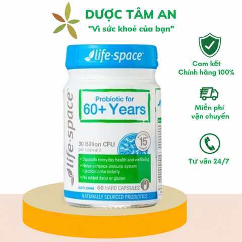 [Nhập khẩu] Life Space 60+ men vi sinh hỗ trợ tốt cho tiêu hóa và tăng cường sức đề kháng cho người từ 60 tuổi trở lên