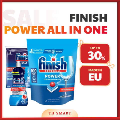 Combo Bộ 3 Muối - Bóng - Viên Rửa Bát FINISH All In 1 Dùng Cho Máy Rửa Bát