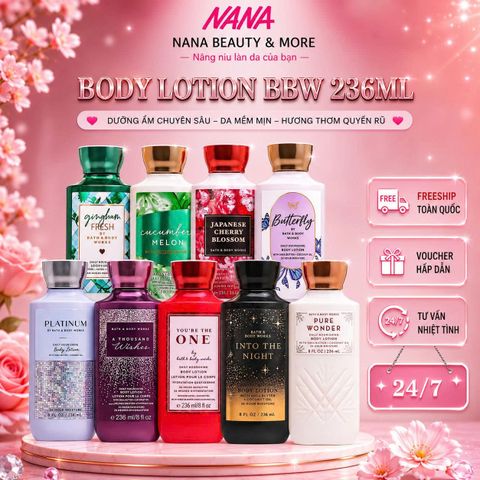 Sữa Dưỡng Thể BATH & BODY WORKS Body Lotion Nhiều Mùi 236ml Chính Hãng - Dưỡng Ẩm & Hương Thơm Sang Trọng Từ Nana Shop