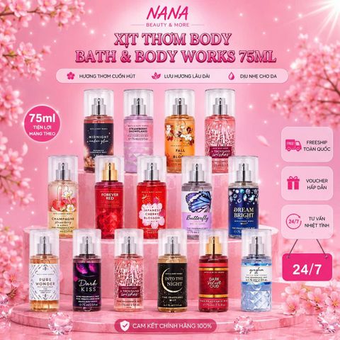 Xịt Thơm Toàn Thân BBW Body Mist Hương Nước Hoa 75ML Chuẩn Authentic - Nana Shop
