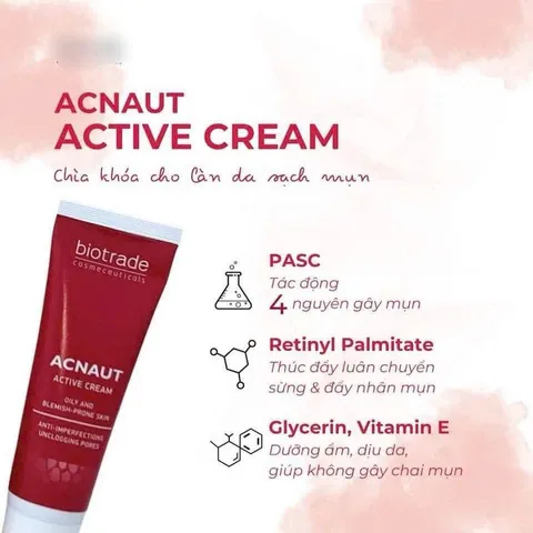 (Hàng CTY) Kem Chấm Mụn Biotrade Acnaut Active Cream 1̀5ML - Nana Shop