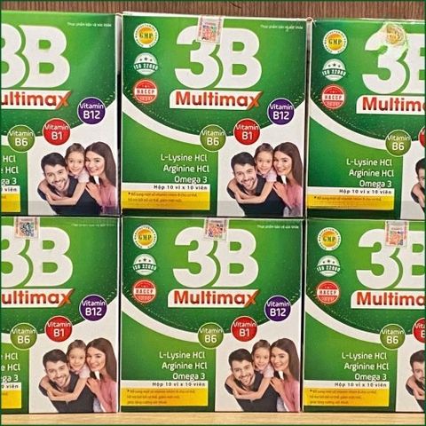 1 HỘP 3B MULTIMAX – VIÊN UỐNG BỔ SUNG VITAMIN NHÓM B, HỖ TRỢ BỒI BỔ CƠ THỂ, GIẢM MỆT MỎI, TĂNG CƯỜNG SỨC KHỎE – HỘP 100 VIÊN.