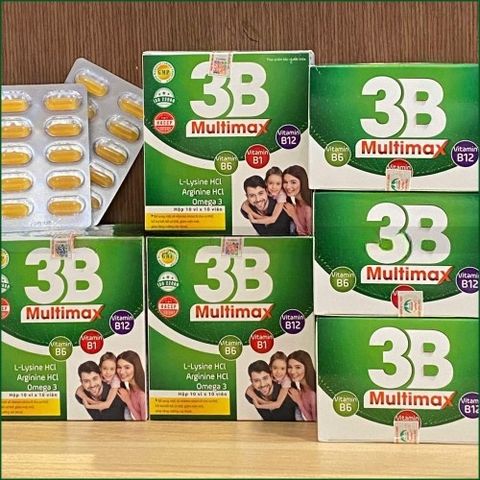 1 HỘP 3B MULTIMAX – VIÊN UỐNG BỔ SUNG VITAMIN NHÓM B, HỖ TRỢ BỒI BỔ CƠ THỂ, GIẢM MỆT MỎI, TĂNG CƯỜNG SỨC KHỎE – HỘP 100 VIÊN.
