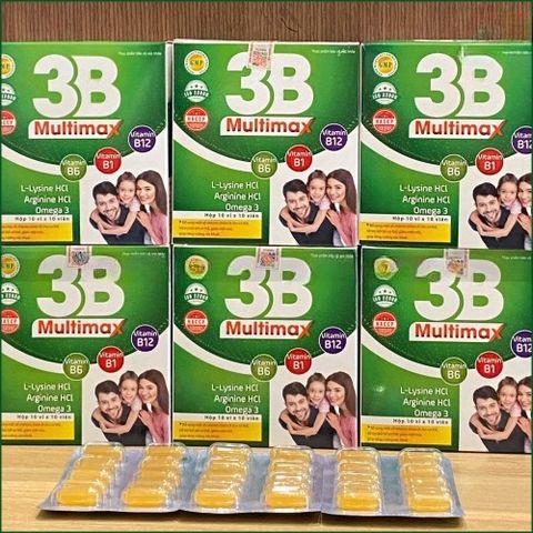1 HỘP 3B MULTIMAX – VIÊN UỐNG BỔ SUNG VITAMIN NHÓM B, HỖ TRỢ BỒI BỔ CƠ THỂ, GIẢM MỆT MỎI, TĂNG CƯỜNG SỨC KHỎE – HỘP 100 VIÊN.