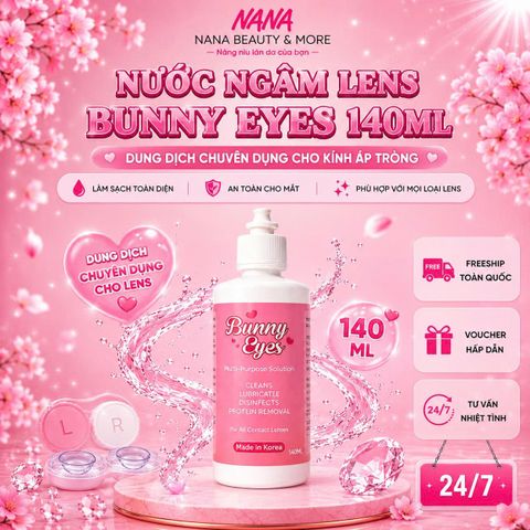 Nước Ngâm Lens Bunny Eyes Chuyên Dụng Cho Kính Áp Tròng Dung Dịch Lens 140ML - Nana Beauty