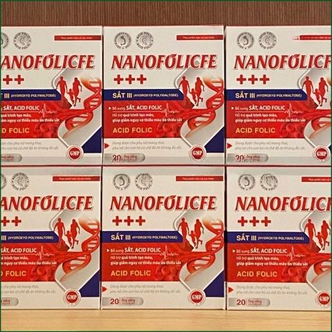1 HỘP NANOFOLICFE +++ – NƯỚC UỐNG BỔ SUNG SẮT, ACID FOLIC, HỖ TRỢ QUÁ TRÌNH TẠO MÁU, GIẢM NGUY CƠ THIẾU MÁU DO THIẾU SẮT – HỘP 20 ỐNG x 10ML.