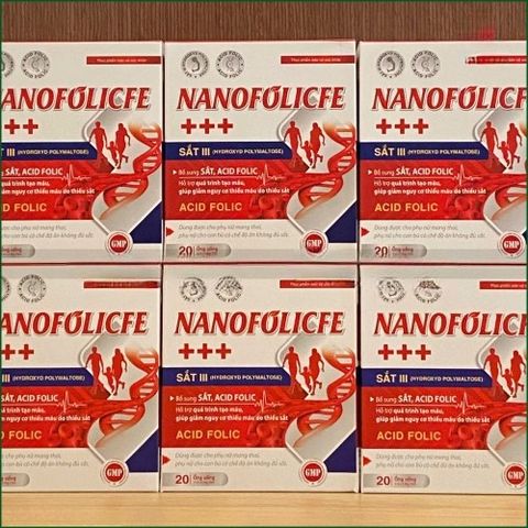 1 HỘP NANOFOLICFE +++ – NƯỚC UỐNG BỔ SUNG SẮT, ACID FOLIC, HỖ TRỢ QUÁ TRÌNH TẠO MÁU, GIẢM NGUY CƠ THIẾU MÁU DO THIẾU SẮT – HỘP 20 ỐNG x 10ML.
