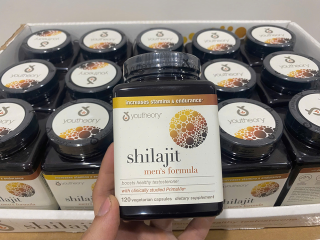 Youtheory Men's Shilajit hỗ trợ sinh lực và sức bền cho nam giới 120 viên