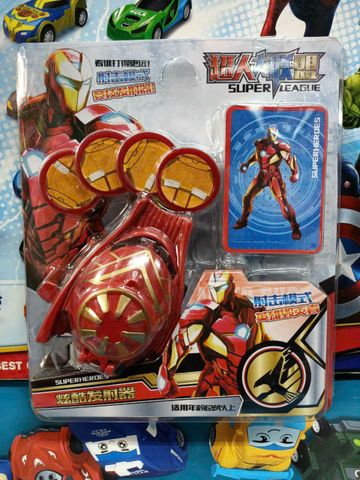 Bộ Đồ Chơi Phóng Đĩa Siêu Anh Hùng Iron Man Kèm Thẻ Nhân Vật Và Găng Tay WL04-1
