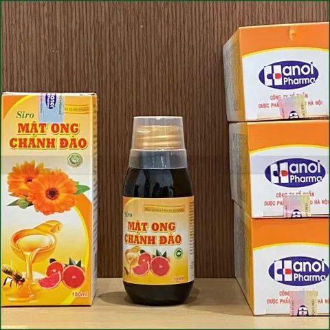 1 HỘP SIRO MẬT ONG CHANH ĐÀO – HỖ TRỢ GIẢM HO, NHUẬN PHẾ, TIÊU ĐỜM, GIẢM HO DO VIÊM PHẾ QUẢN – CHAI 100ML