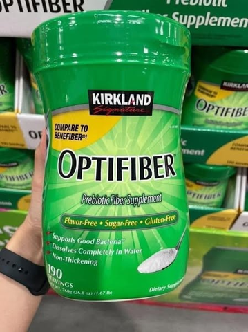 Bột hòa tan bổ sung chất xơ Kirkland Signature Optifiber 190 khẩu phần của Mỹ