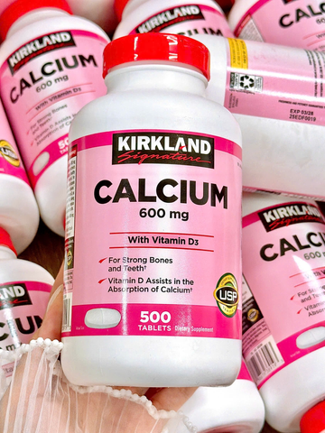 Viên uống Canxi Kirkland Calcium 600mg + D3 500 viên