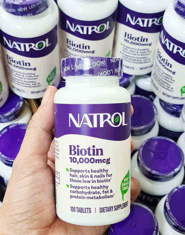Chai viên Uống Hỗ Trợ Mọc Tóc Natrol Biotin Beauty 10.000mcg Mỹ