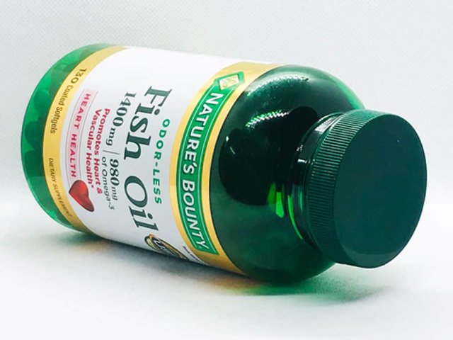 Viên uống dầu cá trợ tim, sáng mắt Nature’s Bounty Fish Oil 1200mg 60 Softgels