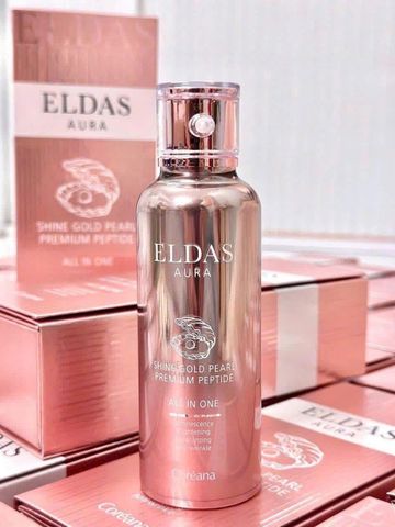Serum Tế Bào Gốc Eldas Aura Shine Gold Pearl 100ml - Chăm Sóc Da Trẻ Hóa, Giảm Nếp Nhăn, Tăng Độ Sáng Mịn Da Hàn Quốc 754017