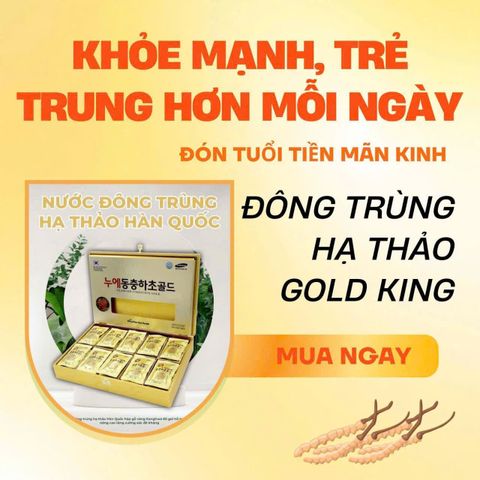 Nước Đông Trùng Hạ Thảo Gold King Hàn Quốc Hộp Gỗ Vàng 60 Gói - Tăng Cường Sinh Lực và Sức Khỏe cho Người Trung Niên 754039