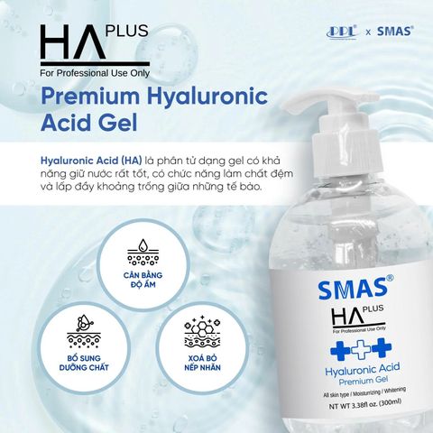 Serum cấp nước SMAS HA Plus Hyaluronic Acid Premium Ampoule [hàng nhập khẩu]