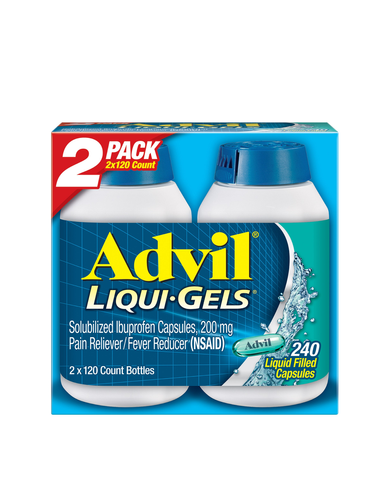 Viên giảm đau hạ sốt Advil Liqui-Gels 200mg 240 Liquid Capsules set 2 chai 120 viên