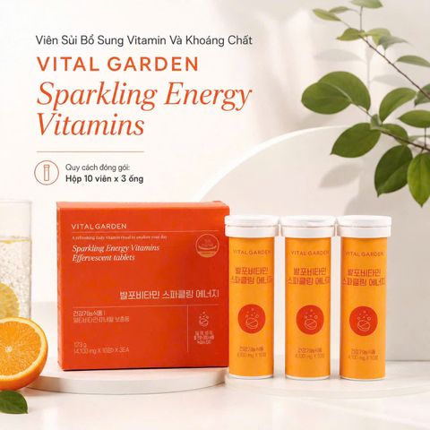 Viên Sủi Bổ Sung Vitamin Và Khoáng Chất Vital Garden Sparkling Energy Vitamins