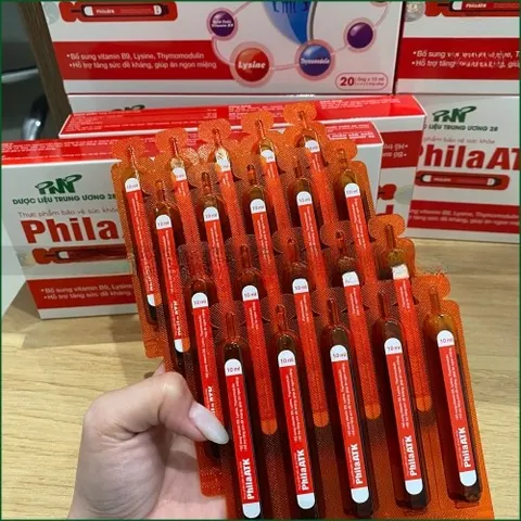 1 HỘP  PHILA ATK – BỔ SUNG VITAMIN B9, LYSINE, THYMOMODULIN HỖ TRỢ TĂNG SỨC ĐỀ KHÁNG, GIÚP ĂN NGON MIỆNG HỘP 20 ỐNG x 10ml