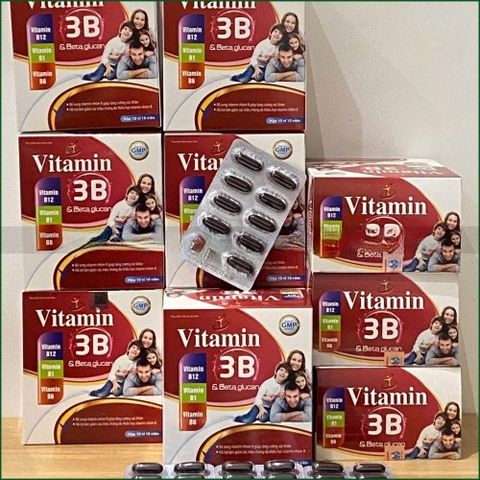 1 HỘP VITAMIN 3B & BETA GLUCAN - BỔ SUNG VITAMIN NHÓM B, TĂNG CƯỜNG SỨC KHỎE, HỖ TRỢ GIẢM THIẾU HỤT VITAMIN B - HỘP 10 VỈ X 10 VIÊN