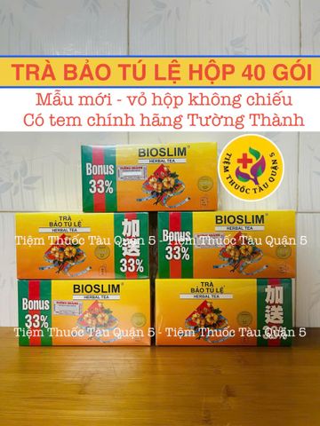 [1 HỘP] Trà Giảm Cân Bảo Tú Lệ Bio Slim Chính Hãng - Trà Thảo Mộc Hiệu Quả Giúp Giảm Cân An Toàn, 40 Gói Túi Lọc