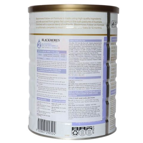Sữa Blackmores số 2 Follow on Formula 900g Úc cho trẻ 6-12 tháng tuổi