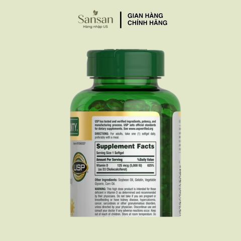 Vitamin D3 Nature’s Bounty 5000IU 400 Viên - Nội địa Mỹ