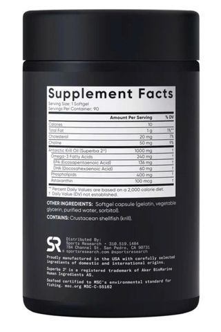 Vien uong Dầu nhuyễn thể Omega 3 1000mg, 90 viên nang mềm, Sports Research Antarctic