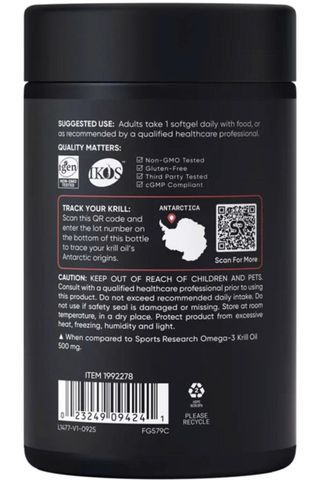 Vien uong Dầu nhuyễn thể Omega 3 1000mg, 90 viên nang mềm, Sports Research Antarctic
