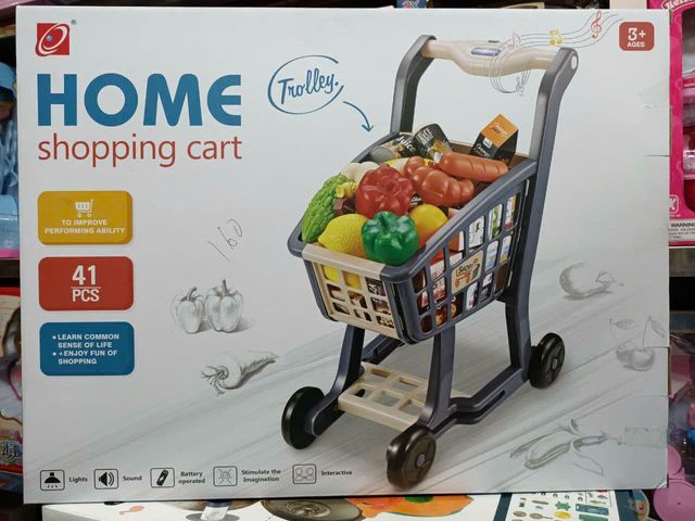 Xe đẩy và quầy bán hàng siêu thị 40pcs, có đèn và âm thanh 668-83