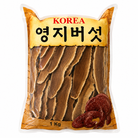 Nấm linh chi Hàn Quốc thái lát sẵn túi 1kg