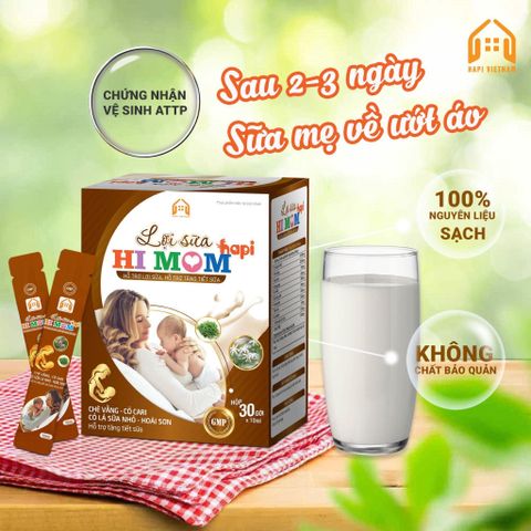 Cốm Lợi Sữa Hi Mom HaPi, Hỗ Trợ tăng Tiết Sữa, Giảm Nguy Cơ Tắc Tuyến Sữa, Chè Vằng Mát Sữa, Con Tăng Cân Đều