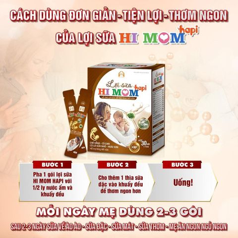 Cốm Lợi Sữa Hi Mom HaPi, Hỗ Trợ tăng Tiết Sữa, Giảm Nguy Cơ Tắc Tuyến Sữa, Chè Vằng Mát Sữa, Con Tăng Cân Đều
