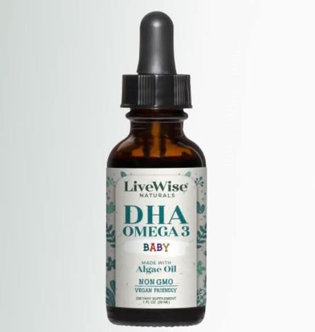 DHA hữu cơ dạng giọt Livewise DHA Omega-3 Baby cho trẻ sơ sinh và trẻ em, 30ml