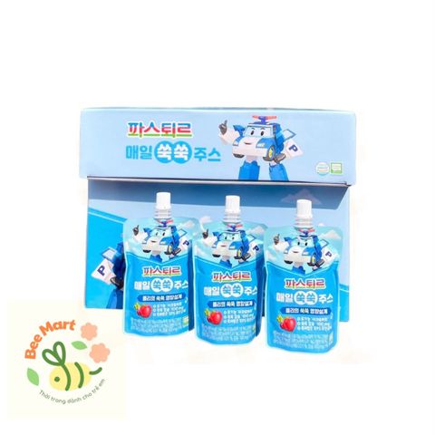 Nước ép Táo và củ Dền hữu cơ tăng chiều cao Lotte 10 gói/ hộp cho bé từ 6 tháng tuổi