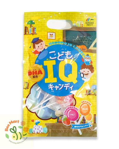 Kẹo mút tăng cường IQ cho trẻ vị dâu cam Unimat Riken 70g túi 10 chiếc hàng Nhật nội địa