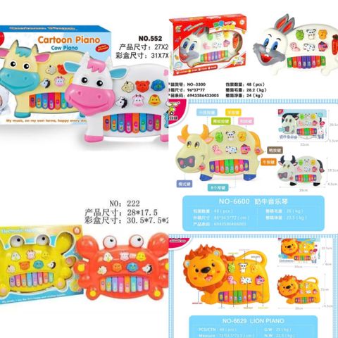 Đồ chơi âm nhạc đàn piano mini hình động vật bò, thỏ, cua, sư tử 552 6600 3300 116 222 6629