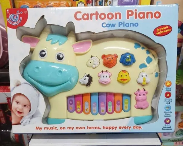 Đồ chơi âm nhạc đàn piano mini hình động vật bò, thỏ, cua, sư tử 552 6600 3300 116 222 6629