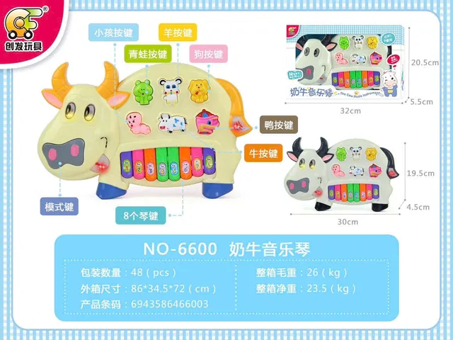 Đồ chơi âm nhạc đàn piano mini hình động vật bò, thỏ, cua, sư tử 552 6600 3300 116 222 6629
