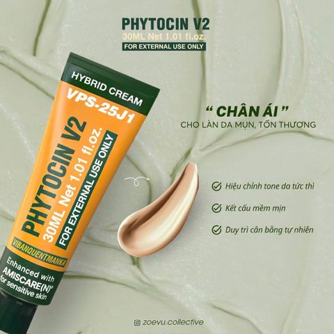 Phytocin V2 Hybrid Cream (30ml) - Phục Hồi Dành Cho Da Nhạy Cảm