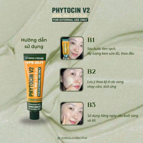 Phytocin V2 Hybrid Cream (30ml) - Phục Hồi Dành Cho Da Nhạy Cảm