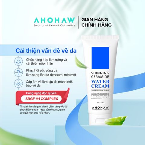Kem Dưỡng Ẩm Da Mặt AHOHWA Shinning Ceramide Water Cream - Dưỡng Trắng, Làm Dịu Cho Da Khô