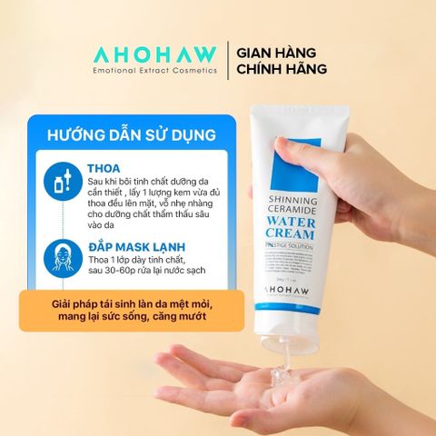 Kem Dưỡng Ẩm Da Mặt AHOHWA Shinning Ceramide Water Cream - Dưỡng Trắng, Làm Dịu Cho Da Khô