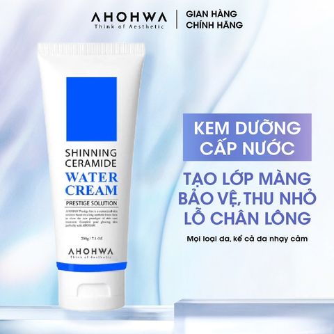 Kem Dưỡng Ẩm Da Mặt AHOHWA Shinning Ceramide Water Cream - Dưỡng Trắng, Làm Dịu Cho Da Khô