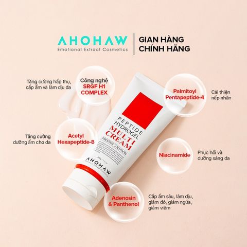 Kem Dưỡng Da Đa Năng AHOHWA Peptide Hydrogel Multi Cream - Giúp Dưỡng Ẩm, Phục Hồi, Chống Lão Hoá, Giảm Nếp Nhăn