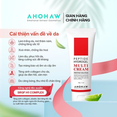 Kem Dưỡng Da Đa Năng AHOHWA Peptide Hydrogel Multi Cream - Giúp Dưỡng Ẩm, Phục Hồi, Chống Lão Hoá, Giảm Nếp Nhăn