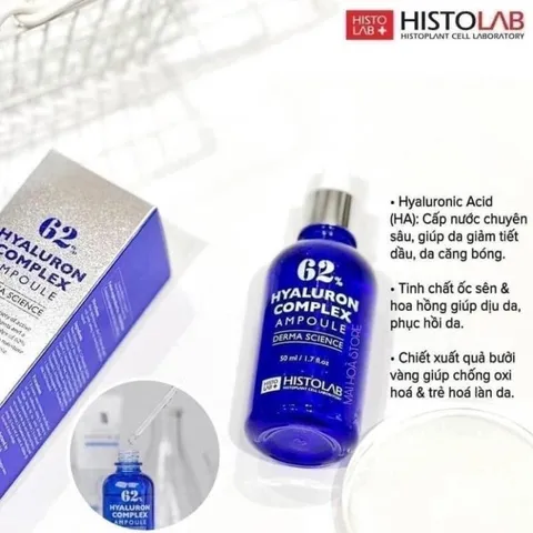 Serum cấp ẩm phục hồi dưỡng trắng da Histolab Hyaluron complex 62%/ 47% Vita C Complex/ 72% Azulene/ 63% EGF 50ml