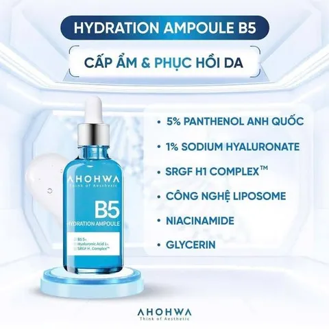Tinh Chất B5 AHOHWA Hydration Ampoule Phục Hồi Làm Dịu Da