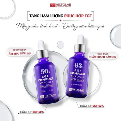 Serum cấp ẩm phục hồi dưỡng trắng da Histolab Hyaluron complex 62%/ 47% Vita C Complex/ 72% Azulene/ 63% EGF 50ml